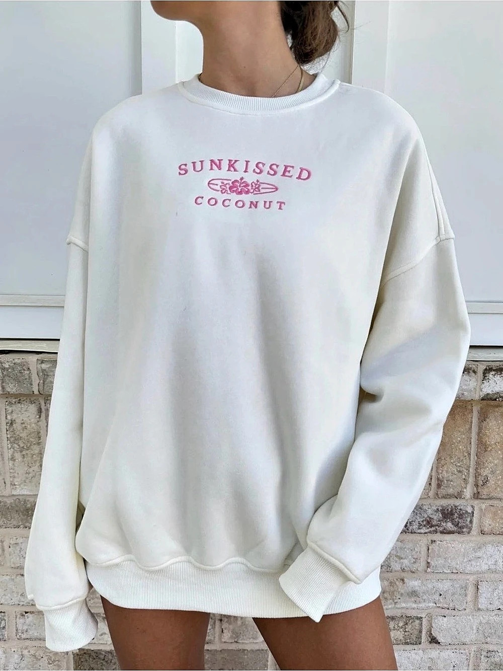 Sunkissed Coconut Oversized Original Sunkissed Sweatshirt White